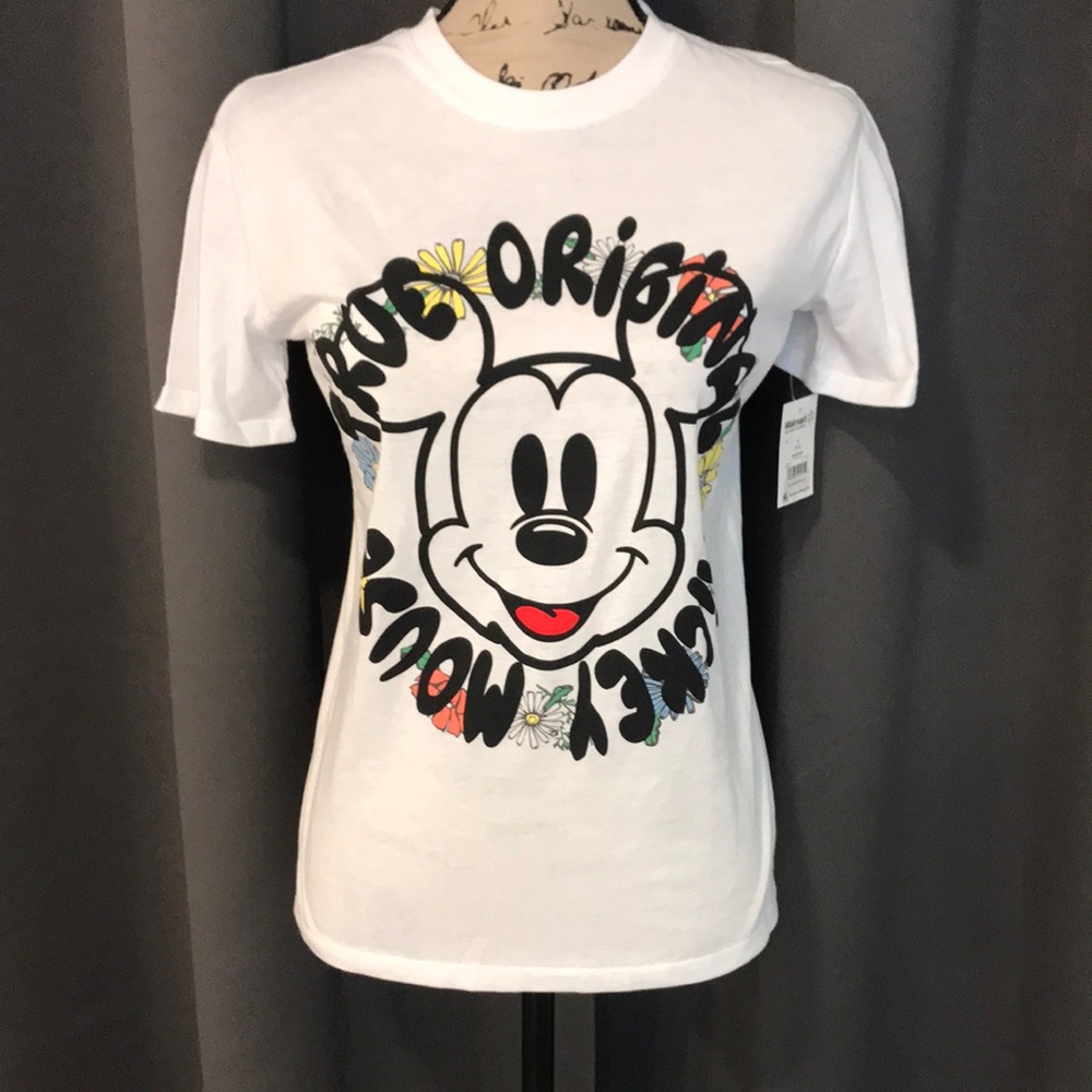 Disney Black and White Short Sleeve Tee with Graphic Design